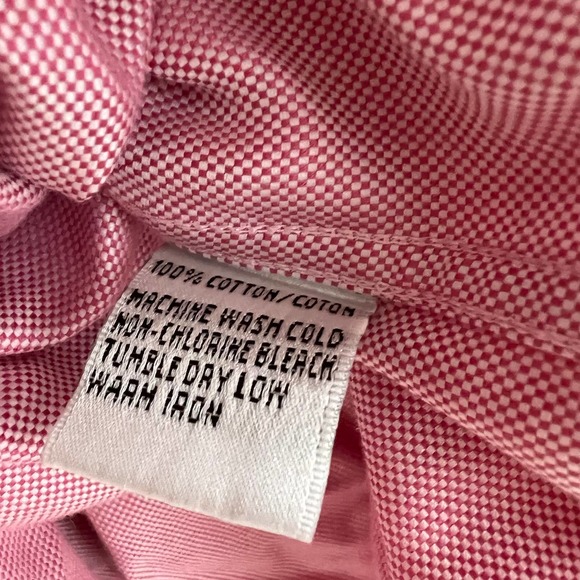 Talbots Size 6 Pink Check Long Sleeve Button Down Shirt Wrinkle Resistant - Picture 4 of 4